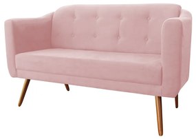 Namoradeira Bruna 1,40 m 2 Lugares Pés Palito Suede Rosê