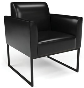 Sofá Namoradeira com 2 Poltronas Base Industrial Preto Marisa Corano D03 - D'Rossi - Preto