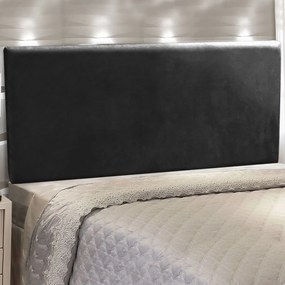 Cabeceira Painel Clean para Cama Box Casal 160 cm Suede M11 - D'Rossi - Preto