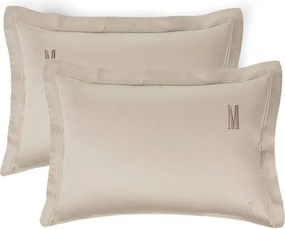 Jogo 2 Fronhas Trussardi 300 fios Cetim Galieno 50x70cm - Nocciola  Nocciola