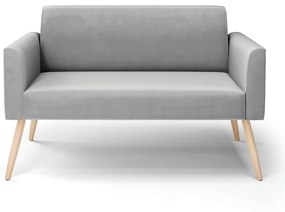Sofá Namoradeira Pés Palito Natural Marisa Suede D03 - DRossi - Cinza