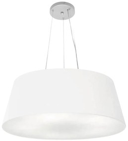 Lustre Pendente Cone Md-4002 Cúpula em Tecido 21/60x50cm Branco - Bivolt