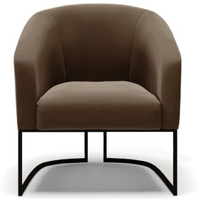 Poltrona Decorativa Industrial Preto Kit 2 Stella Suede Marrom D03 - D'Rossi