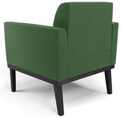 Poltrona Base Madeira Preto Kit 2 Maressa Suede Verde - Ibiza