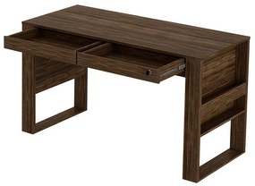 Escrivaninha Mesa de Escritório com Gavetas e Chave Nogal