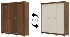 Guarda Roupa Casal 200cm 3 Portas Porto Imbuia/Fendi - Vila Rica