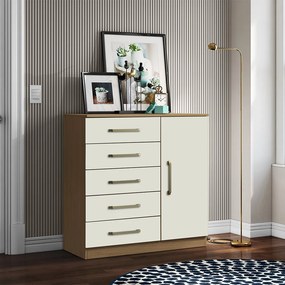 Cômoda Quarto 1 Porta Sapateira 91cm Lanaluna Atacama/Off White A09 - D'Rossi