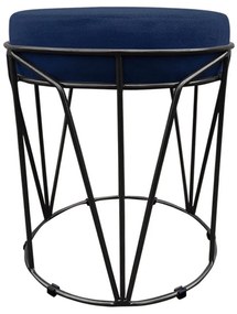 Puff Multiuso com Mesa Babu 2 em 1 Suede Base Preto D'Rossi - Azul Marinho