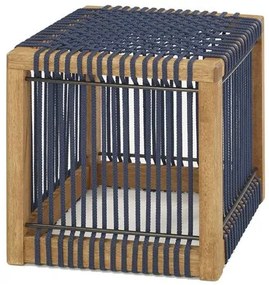 Puff Alcacer Estrutura Stain Jatoba Corda Azul 42cm - 67172 Sun House