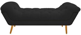Calçadeira Estofada Veneza 140 cm Casal Corano Preto - ADJ Decor