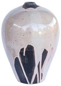 Vaso Bojudo decorativo de cerâmica 40x23x23- Raku Alto Brilho Kleiner