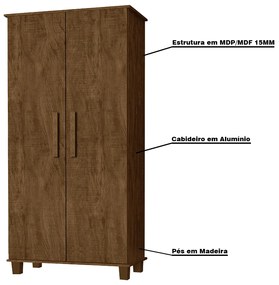Armário Organizador 2 Portas Nicolau Malbec G37 - Gran Belo
