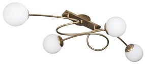 Plafon Tie 86,7X42X21Cm 4Xg9 Globo Ø12Cm - Usina 25105/90 (BT - Branco Texturizado, FOSCO)