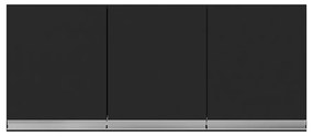 Armário Cozinha Aéreo 120cm 3 Portas Leticia A01 - D'Rossi - Preto