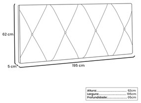 Painel Cama King Serena 195cm Suede - ADJ Decor