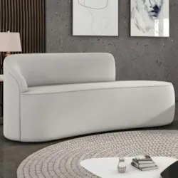 Sofá 2 Lugares Para Sala 140cm Orgânico Wendi Veludo Cinza I01  - Mpoz