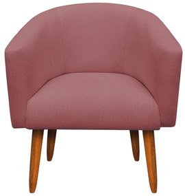 Poltrona Sala Kit 02 Stella Pé Palito Castanho Linho Whisky Rose A106 D03 - D'Rossi