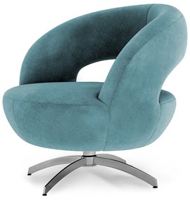Poltrona Decorativa Base Giratória Topázio Veludo Turqueza - Sheep Estofados - Água