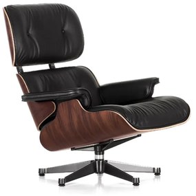 Poltrona Charles Eames Couro Natural Preto - Poltrona Charles Eames Couro Natural - Preto