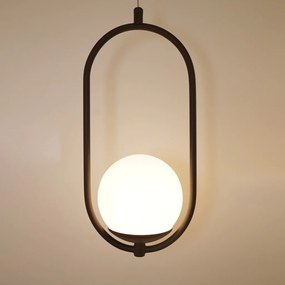 Pendente Elo 12X15X37Cm Aluminio E Globo Ø12Cm 1Xg9 - Qimporta Pd2303 (CHAMPANHE, FOSCO)