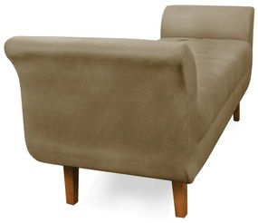 Recamier Olinda Suede 160 cm Pés Chanfrado Castanhos - D'Rossi - Marrom Rato