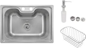 Cuba para Cozinha Gourmet Aço Inox 50x40 cm com Cesto e Dosador Tuizi