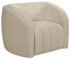 Poltrona Decorativa para Sala 112cm Meris Z32 Boucle Bege - Mpozenato