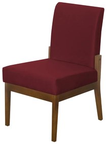 Kit 02 Cadeiras de Jantar Helena Suede Bordô - Decorar Estofados