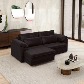 Sofá Retrátil Manual Sala de Estar Nolan Bipartido 215cm Conforto Premium em Couro Wine Vinho G58 - Gran Belo