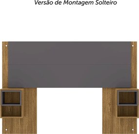 Cabeceira Casal Extensível Cama Box 236-176cm Cibely Nature/Alasca V01 - D'Rossi