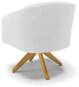 Namoradeira e 2 Poltronas Giratória MA30 Stella Bouclê D03 - D'Rossi - Off White