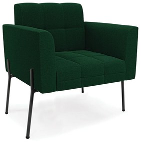 Poltrona Sala de Estar Pé de Ferro Preto Elisa Bouclê D03 - DRossi - Verde