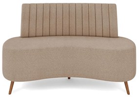 Sofá 2 Lugares Living 160cm Pé Palito Maraú Bouclê K01 - D'Rossi - Creme