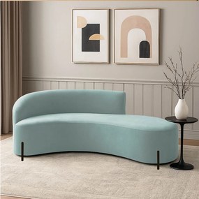 Sofá 4 Lugares Orgânico 220cm Pé Preto Morgan Veludo/Cotelê - Menta