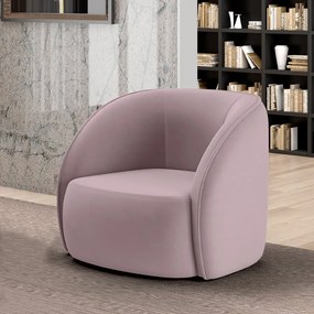 Poltrona Decorativa Sala de Estar Clarke Veludo Rosê G45 - Gran Belo