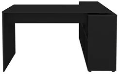 Mesa Escrivaninha em L 140x130cm 8 Nichos Eron A06 Preto - Mpozenato