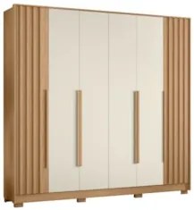 Guarda Roupa Casal 237cm 6 Portas Vinna A02 Off/Freijó      - Mpozenat