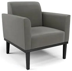 Poltrona Decorativa Base Madeira Preto Maressa Suede Grafite - Ibiza