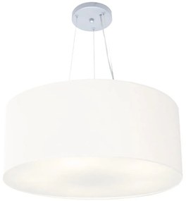 Lustre Pendente Cilíndrico Md-4135 Cúpula em Tecido 70x30cm Branco - Bivolt