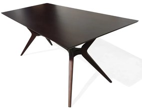 Mesa de Jantar Pé Palito Tampo Retangular Base Laminado Madeira Maciça Eucalipto Design Retrô