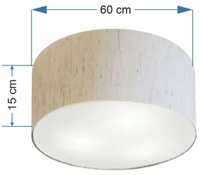 Plafon Cilíndrico Md-3013 Cúpula em Tecido 60x21cm Linho Bege - Bivolt