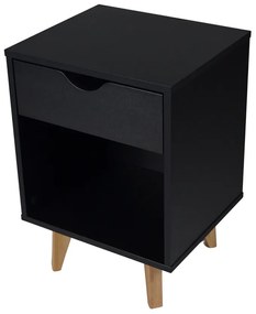 Mesa de Cabeceira Bilbo Com 01 Gaveta Preto - D'Rossi