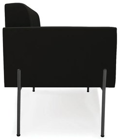 Sofá Namoradeira 2 Lugares Pé de Ferro Preto Elisa Suede D03 - D'Rossi - Preto
