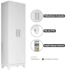Kit 2 Armários Multiuso Organizador 2 Portas Astrid Z17 Branco - Mpoze