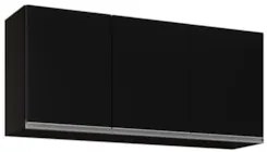 Armário de Cozinha Aéreo 120cm 3 Portas Virgínia Preto - Lumil