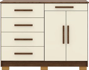 Cômoda Quarto 122cm com 2 Portas Sapateira Vitória V01 - D'Rossi - Imbuia e Champanhe
