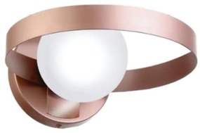 Arandela Aro 15X12X17Cm Metal E Globo Ø10Cm 01Xg9 |Old Artisan Ar-5514 (DOURADO FOSCO, FOSCO (BRANCO))