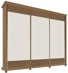 Guarda Roupa 250cm 3 Portas Deslizante Sem Espelho 4 Gavetas Doratto F