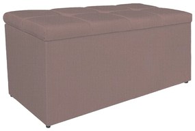 Calçadeira Estofada Manchester 90 cm Solteiro Linho Rosê - ADJ Decor