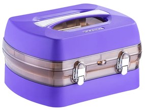 Maleta P/ 34 Esmaltes Profissional C/ Porta Acetona Roxa - Dompel